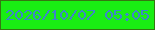 文字の大きさ：2、枠の色：357711、背景の色：19ee13、文字の色：3d86c9 無料ブログパーツのブログ時計