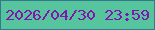 文字の大きさ：1、枠の色：35778d、背景の色：56c59d、文字の色：8115b2 無料ブログパーツのブログ時計