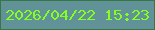文字の大きさ：3、枠の色：357843、背景の色：609297、文字の色：83ff22 無料ブログパーツのブログ時計