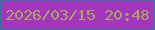 文字の大きさ：4、枠の色：357897、背景の色：a436bd、文字の色：aca55c 無料ブログパーツのブログ時計
