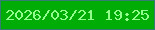 文字の大きさ：4、枠の色：357c72、背景の色：00ad07、文字の色：90ff8c 無料ブログパーツのブログ時計