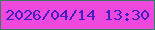 文字の大きさ：4、枠の色：357d62、背景の色：ee48dd、文字の色：411fc0 無料ブログパーツのブログ時計