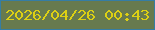 文字の大きさ：4、枠の色：357da4、背景の色：677a4e、文字の色：ddd014 無料ブログパーツのブログ時計