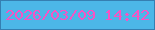 文字の大きさ：1、枠の色：357fb2、背景の色：4cb7e8、文字の色：f654c4 無料ブログパーツのブログ時計