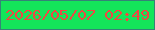 文字の大きさ：1、枠の色：358377、背景の色：14e55a、文字の色：f14742 無料ブログパーツのブログ時計