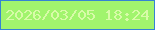 文字の大きさ：4、枠の色：3583d3、背景の色：a1f46d、文字の色：d8fba8 無料ブログパーツのブログ時計