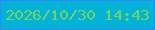 文字の大きさ：2、枠の色：3583fb、背景の色：03b2d7、文字の色：71d660 無料ブログパーツのブログ時計