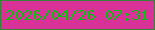 文字の大きさ：4、枠の色：358437、背景の色：d83299、文字の色：09c111 無料ブログパーツのブログ時計