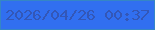 文字の大きさ：3、枠の色：3586c5、背景の色：316ff0、文字の色：3357b7 無料ブログパーツのブログ時計