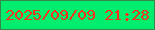 文字の大きさ：5、枠の色：35874c、背景の色：01ed6d、文字の色：f7321c 無料ブログパーツのブログ時計