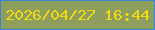 文字の大きさ：2、枠の色：3587d3、背景の色：8e9e5d、文字の色：f0da14 無料ブログパーツのブログ時計