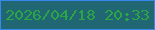 文字の大きさ：2、枠の色：3589ed、背景の色：216773、文字の色：2ba646 無料ブログパーツのブログ時計