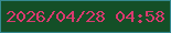 文字の大きさ：4、枠の色：358a91、背景の色：144f27、文字の色：d93a6f 無料ブログパーツのブログ時計