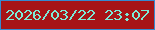 文字の大きさ：2、枠の色：358acf、背景の色：a71416、文字の色：7ce9d7 無料ブログパーツのブログ時計