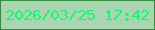 文字の大きさ：1、枠の色：358c40、背景の色：a9d5b2、文字の色：0ffe68 無料ブログパーツのブログ時計