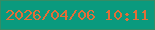 文字の大きさ：2、枠の色：358c65、背景の色：0a9a7e、文字の色：e26e38 無料ブログパーツのブログ時計