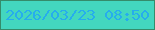 文字の大きさ：5、枠の色：358c6b、背景の色：43d7bf、文字の色：26aded 無料ブログパーツのブログ時計
