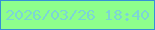 文字の大きさ：5、枠の色：3590d6、背景の色：8efe8c、文字の色：7cd5d5 無料ブログパーツのブログ時計