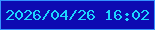 文字の大きさ：1、枠の色：3592fe、背景の色：0d0bb2、文字の色：1cd5ff 無料ブログパーツのブログ時計