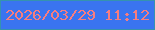 文字の大きさ：4、枠の色：3593af、背景の色：3a74f0、文字の色：f77d7f 無料ブログパーツのブログ時計