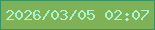 文字の大きさ：4、枠の色：359565、背景の色：7fb256、文字の色：a9f5d0 無料ブログパーツのブログ時計