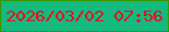 文字の大きさ：3、枠の色：359600、背景の色：14ba7f、文字の色：f0051d 無料ブログパーツのブログ時計