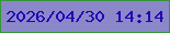 文字の大きさ：5、枠の色：359638、背景の色：8b88ca、文字の色：2603b3 無料ブログパーツのブログ時計