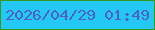 文字の大きさ：2、枠の色：35991a、背景の色：24c8f4、文字の色：4d61bd 無料ブログパーツのブログ時計