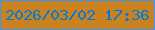 文字の大きさ：4、枠の色：3599fc、背景の色：ca8220、文字の色：017bd4 無料ブログパーツのブログ時計