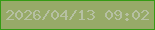 文字の大きさ：5、枠の色：359b14、背景の色：97aa68、文字の色：b6c0a2 無料ブログパーツのブログ時計