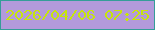 文字の大きさ：2、枠の色：359d98、背景の色：b39adb、文字の色：c7e50c 無料ブログパーツのブログ時計