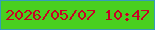 文字の大きさ：2、枠の色：359db7、背景の色：49d01f、文字の色：c80025 無料ブログパーツのブログ時計