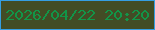 文字の大きさ：1、枠の色：359ee2、背景の色：424c25、文字の色：129548 無料ブログパーツのブログ時計
