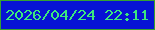 文字の大きさ：3、枠の色：35a12f、背景の色：0712d4、文字の色：3ce87d 無料ブログパーツのブログ時計