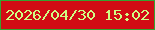 文字の大きさ：2、枠の色：35a330、背景の色：d20c14、文字の色：cffe84 無料ブログパーツのブログ時計