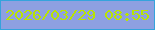 文字の大きさ：4、枠の色：35a3dc、背景の色：8ea0e1、文字の色：b9e401 無料ブログパーツのブログ時計