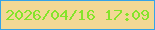 文字の大きさ：1、枠の色：35a3e8、背景の色：f2d895、文字の色：84e42a 無料ブログパーツのブログ時計