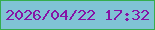 文字の大きさ：3、枠の色：35ad4e、背景の色：80c3d5、文字の色：8614a6 無料ブログパーツのブログ時計