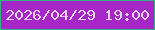 文字の大きさ：3、枠の色：35b086、背景の色：a627c5、文字の色：e5d1e3 無料ブログパーツのブログ時計