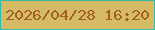 文字の大きさ：5、枠の色：35b9a9、背景の色：d5bb66、文字の色：a35f22 無料ブログパーツのブログ時計