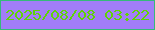 文字の大きさ：5、枠の色：35ba7a、背景の色：a27df8、文字の色：60d307 無料ブログパーツのブログ時計