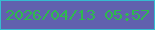 文字の大きさ：5、枠の色：35bcd0、背景の色：6161ae、文字の色：2fb94d 無料ブログパーツのブログ時計