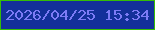 文字の大きさ：2、枠の色：35bd06、背景の色：13309a、文字の色：7c7bf5 無料ブログパーツのブログ時計