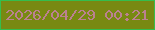 文字の大きさ：4、枠の色：35bd4d、背景の色：788912、文字の色：bb8191 無料ブログパーツのブログ時計