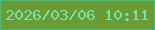 文字の大きさ：2、枠の色：35bf92、背景の色：6b9b33、文字の色：74e3b1 無料ブログパーツのブログ時計