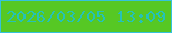 文字の大きさ：2、枠の色：35c2db、背景の色：56c824、文字の色：25c2b7 無料ブログパーツのブログ時計