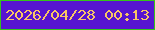 文字の大きさ：1、枠の色：35c31a、背景の色：5714d1、文字の色：f9c665 無料ブログパーツのブログ時計