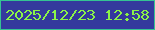 文字の大きさ：5、枠の色：35c393、背景の色：34399d、文字の色：8bf448 無料ブログパーツのブログ時計