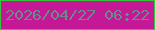 文字の大きさ：2、枠の色：35c43c、背景の色：c51897、文字の色：6b8b8a 無料ブログパーツのブログ時計