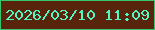 文字の大きさ：1、枠の色：35c66f、背景の色：59240c、文字の色：52f8c4 無料ブログパーツのブログ時計
